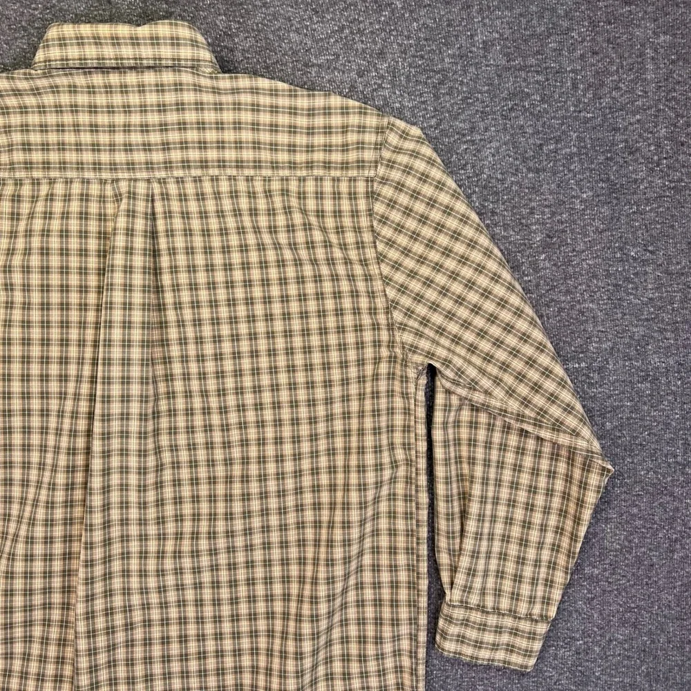 Carhartt Plaid Button Down Shirt‎ Mens Large Olive Green Workwear Casual S147OLV